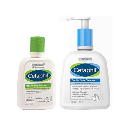 Cetaphil Moisturizing Lotion, 100 ml and Gentle Skin Cleanser for Dry skin, 250 ml