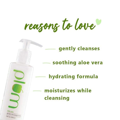 Plum Hello Aloe Gentle Cleansing Lotion | For Dry, Very Dry Skin | Hydrates the Skin | Argan Oil | 100% Vegan | Paraben Free | 200ml