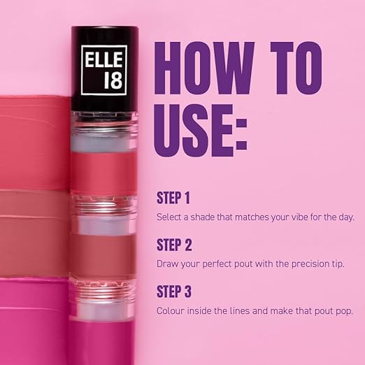 Elle 18 Lip Stack | 3 in 1 Liquid Lipstick | Date Night, 5g