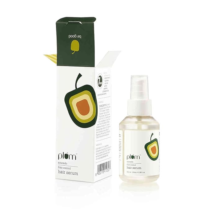 PACK OF 2 Plum Avocado Frizz-Control Hair Serum | Leave-on Hair Serum to Controls Frizz | Smoothens Hair and Adds Instant Shine | With Argan Oil & Jojoba Oil | Sulphate-Free | Silicone-Free