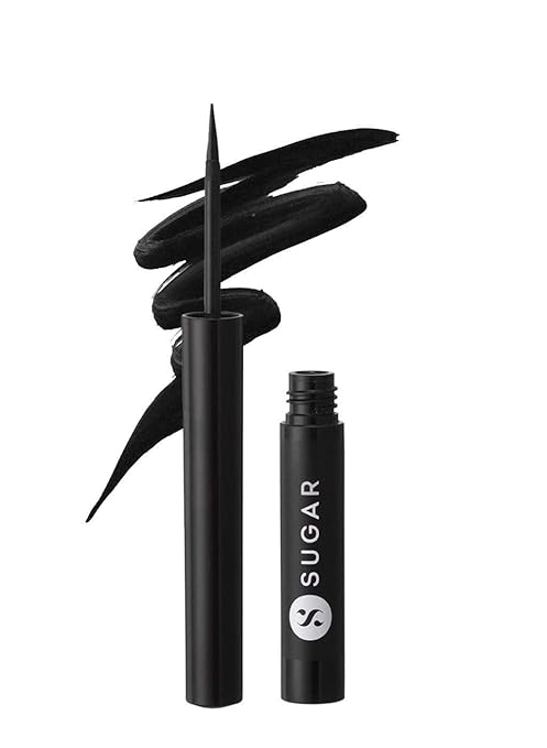 SUGAR Cosmetics - Eye Warned You So! - Double Matte Eyeliner - 01 Black Swan (Black Eye Liner for Women) - Sweat Proof, 100% Waterproof Eye Liner with Matte Finish