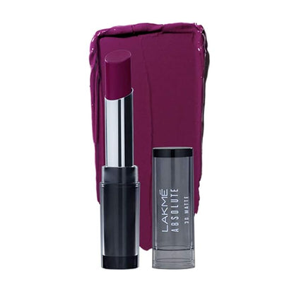 Lakme Absolute 3D Lipstick, Purple Evening, 3.6 g