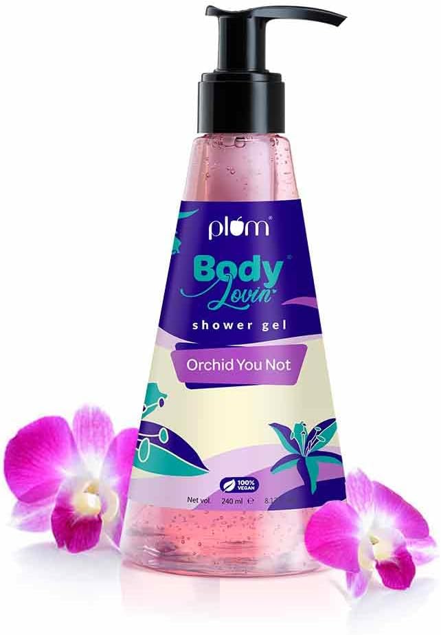 Plum BodyLovin’ Shower gel, Orchid-You-Not Shower Gel (Body Wash) | Super-Moisturising | Floral | Olive-Oil Infused | 100% Vegan | Suitable for Winters