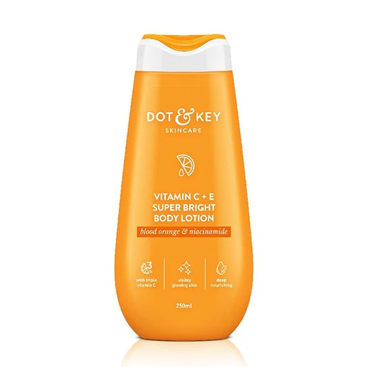 Dot & Key Vitamin C + E Super Bright Body Lotion for Deep Nourishing & Visibly Glowing Skin | Reduces Dark Spots & Tanning |With Triple Vitamin C & Niacinamide | For Women & Men | 250ml