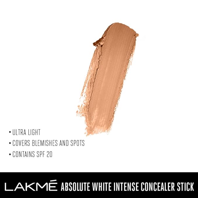 Lakme Absolute White Intense SPF 20 Concealer Stick, Honey 05, 3.6 g