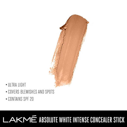 Lakme Absolute White Intense SPF 20 Concealer Stick, Honey 05, 3.6 g