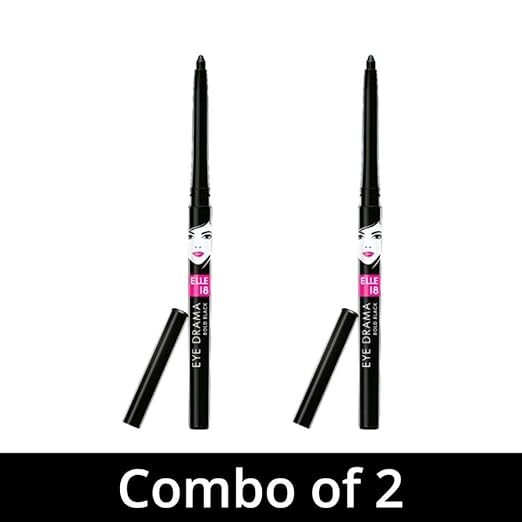 Elle18 Kajal Love Combo - Black (Pack Of 2) Matte Finish