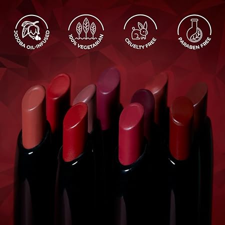 SUGAR Cosmetics Matte Attack Lipstick for Women | Transferproof & Smudgeproof | Lasts upto 12hrs | Enriched With Jojoba Oil | 2gm - Spring Crimson