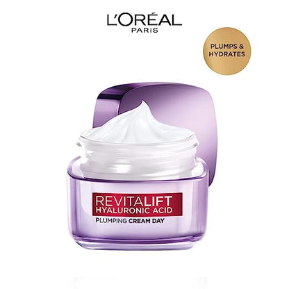 L'Oreal Paris Day Cream for Women, Hydrates and Replumps, For Radiant Skin, Revitalift Hyaluronic Acid, 15ml