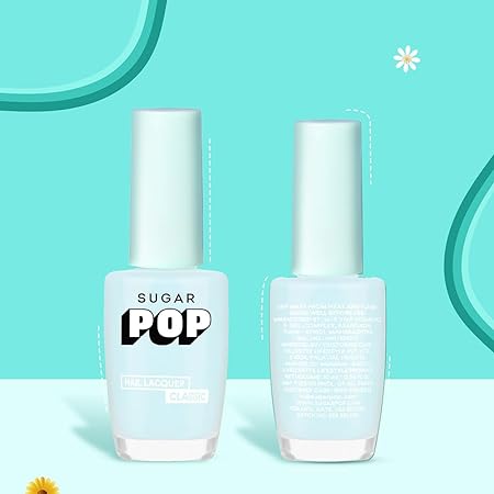 SUGAR POP Nail Lacquer – 34 Winter Sky (Ice Blue) | Dries in 45 seconds |Chip-resistant | Glossy Finish | High Shine | Nail Polish for Women