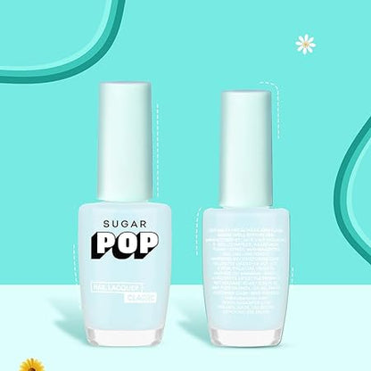 SUGAR POP Nail Lacquer – 34 Winter Sky (Ice Blue) | Dries in 45 seconds |Chip-resistant | Glossy Finish | High Shine | Nail Polish for Women