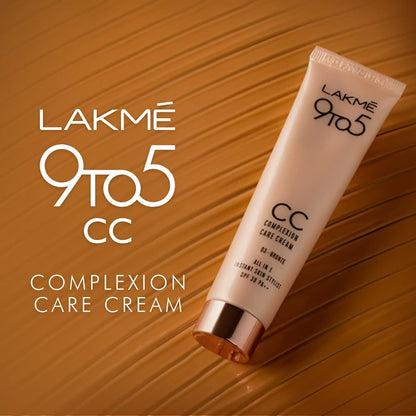 Lakme 9 to 5 CC Cream Frappe ,Light Face Makeup with Natural Coverage, SPF 30 - Tinted Moisturizer to Brighten Skin, Conceal Dark Spots 30g