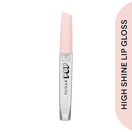 SUGAR POP High Shine Lip Gloss - 01 Marshmallow (Clear) For Soft & Dewy Lips, Enriched With Vitamin E, Jojoba Butter & Shea Butter 3.5ml