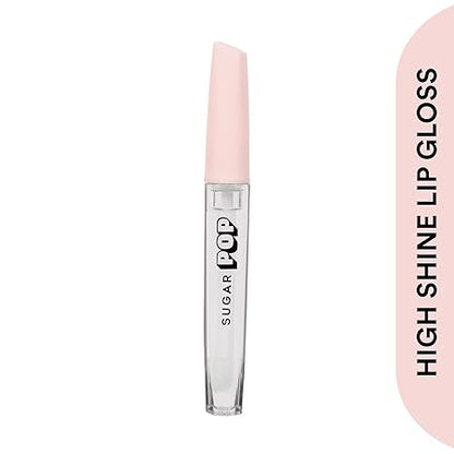 SUGAR POP High Shine Lip Gloss - 01 Marshmallow (Clear) For Soft & Dewy Lips, Enriched With Vitamin E, Jojoba Butter & Shea Butter 3.5ml