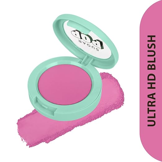 SUGAR POP Ultra HD Blush-01 Rose (Deep Rose) | Ultra Matte and Super Blendable | Natural Glow | Highly Pigmented | Dramatic Colour | Long-Lasting | 5 gm