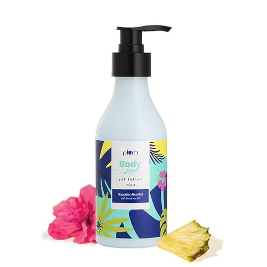 Plum BodyLovin Deep Hydration, Beachy, Vegan Hawaiian Rumba Colada Gel Body Lotion, Paraben, Silicone & Mineral Oil Free For All Skin Types - 240 ml