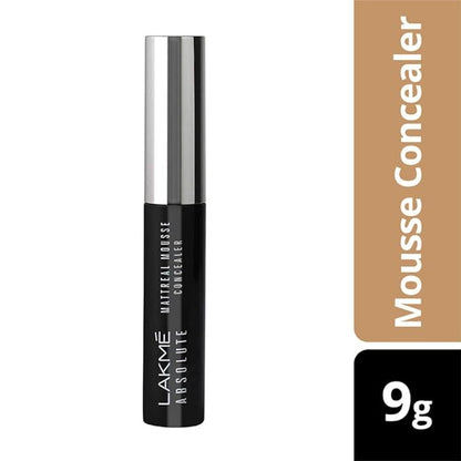 Lakme Absolute Mattereal Mousse Concealer, Toffee, 9 g