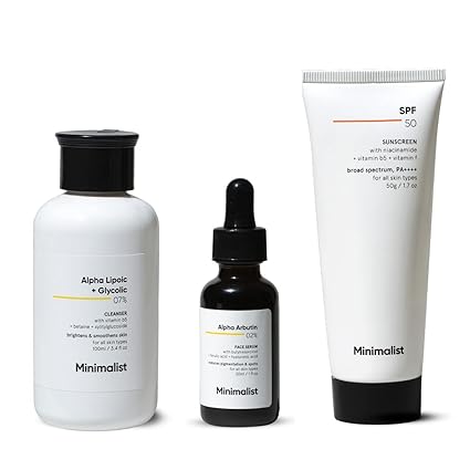 Minimalist Anti-Pigmentation Kit, Skin Care Routine Kit For Unisex, Face Wash, Serum & Sunscreen Combo, 180g