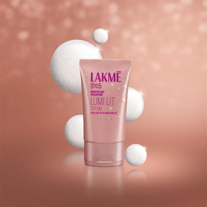 Lakme Lumi Lit Cream - Face Cream with Moisturizer + Highlighter, enriched with Niacinamide & Hyaluronic Acid - Silver, 30g