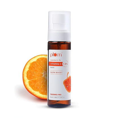 PACK OF 2 Plum 1.5% Vitamin C Toner with Mandarin | For Glowing Skin | Improves Uneven Skin Tone | Tightens Pores | Fragrance-Free | 100% Vegan