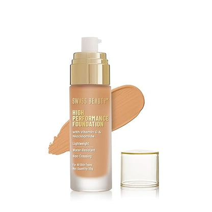 Swiss Beauty High Performance Foundation | Water-Resistant | Medium to Buildable Coverage & Swiss Beauty High Performance Foundation | Water-Resistant | Medium to Buildable Coverage