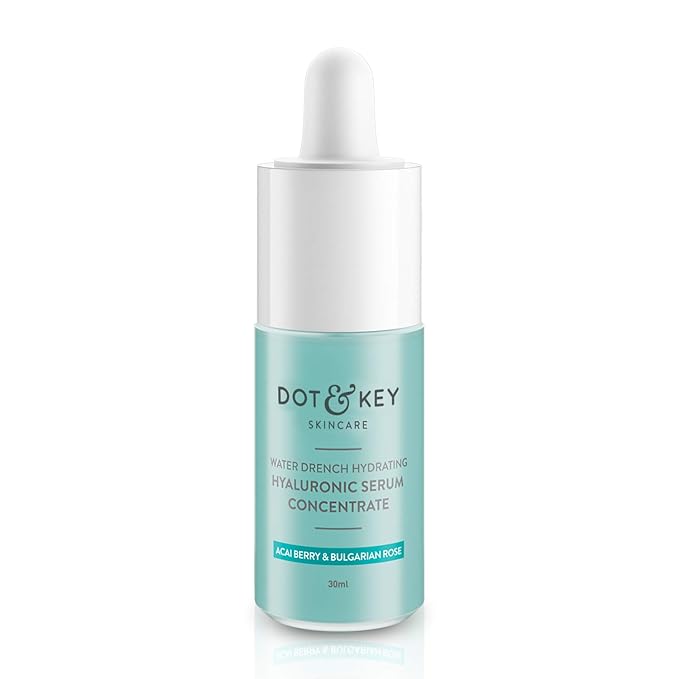 Dot & Key Hydrating Hyaluronic Acid Serum With Vitamin C + E | For Plump, Glowing Skin | Face Serum for Dry Skin, Oily & Normal Skin | With Ceramide & Acai Berry | 30ml