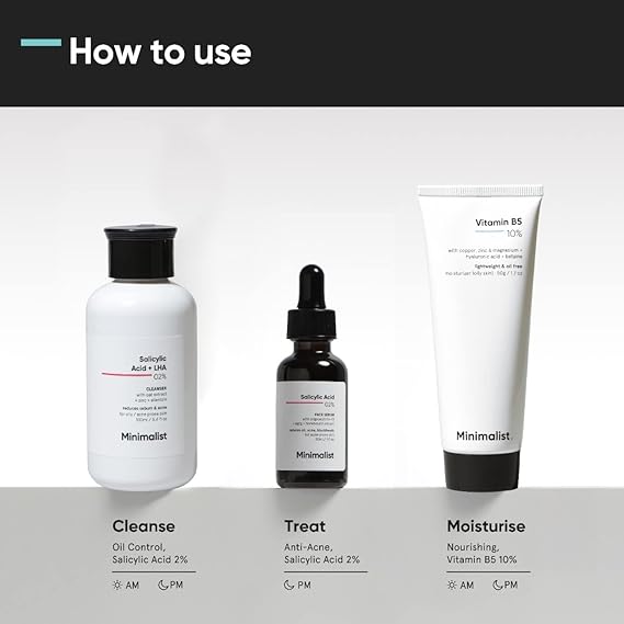 Minimalist Oily Skincare Kit, Routine Kit For Unisex, Face Wash, Serum & Moisturizer Combo, 180g