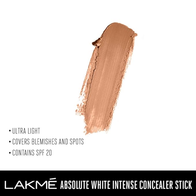 Lakmé Absolute White Intense Spf 20 Concealer Stick, Medium 03, 3.6 G