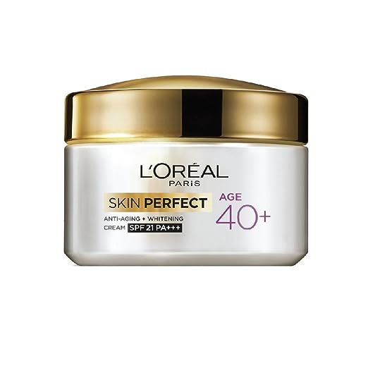 L'Oreal Paris Anti-Aging and Whitening Cream, With SPF 21 PA+++, Day Cream, For Users Over 40, Skin Perfect 40+, 50g