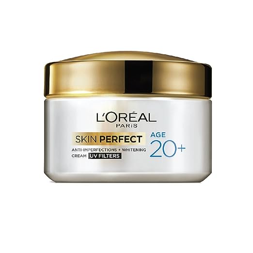 L'Oreal Paris Anti-Imperfections Cream, With UV Filters, Anti-Aging and Whitening, For Users Over 20, Day Cream, Skin Perfect 20+, 50g