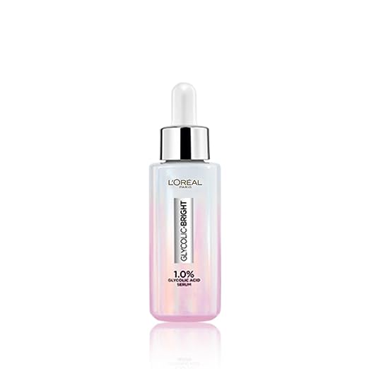 L'Oreal Paris Brightening Serum, 1% Glycolic Acid, 2% Niacinamide Serum, Visibly Minimizes Spots, Reveals Even Skin Tone, Glycolic Bright Skin, 30ml