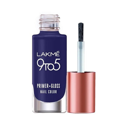 Lakmé 9To5 Primer + Glossy Finish Nail Colour, Summer Blue,6 Ml