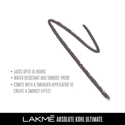 Lakme Absolute Ultimate Kohl, Silver Slate, 1.2g