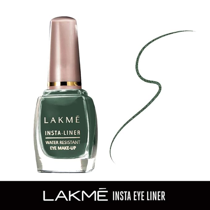 LAKMÉ Insta Liquid Eye Liner Matte Finish, Green, 9ml & Insta Eye Liner Matte Finish, Black, Water Resistant, Long-Lasting, 9ml