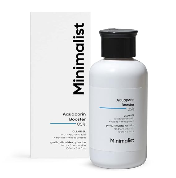 PACK OF 2: Minimalist 5% Aquaporin Booster Cleanser For Dry Skin with Hyaluronic Acid | Hydrating | Sulphate Free | Non- drying | Face Wash For Women & Men (100 ml)