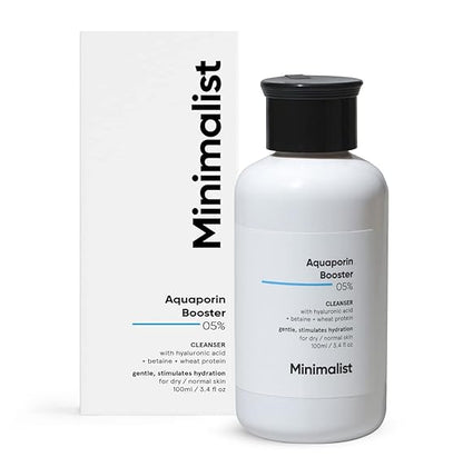 PACK OF 2: Minimalist 5% Aquaporin Booster Cleanser For Dry Skin with Hyaluronic Acid | Hydrating | Sulphate Free | Non- drying | Face Wash For Women & Men (100 ml)