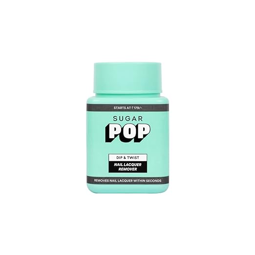 SUGAR POP Dip & Twist Nail Lacquer Remover | Easy to use, Acetone-free | Enriched with Vitamin E & Almond Oil | Nourishing | Prevents Cracking & Dryness | 60 ml