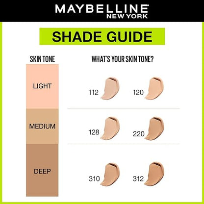 Maybelline New York Super Stay Full Coverage Active Wear Liquid Foundation, Matte Finish with 30 HR Wear, Transfer Proof, 128, Warm Nude, 30ml