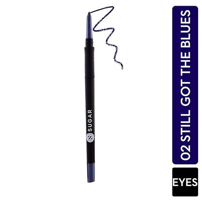 SUGAR Cosmetics - Twist And Shout - Fadeproof Kajal - 02 Still Got the Blues (Dark Blue Kajal) - Longlasting Formula, Lasts Up to 10 hours