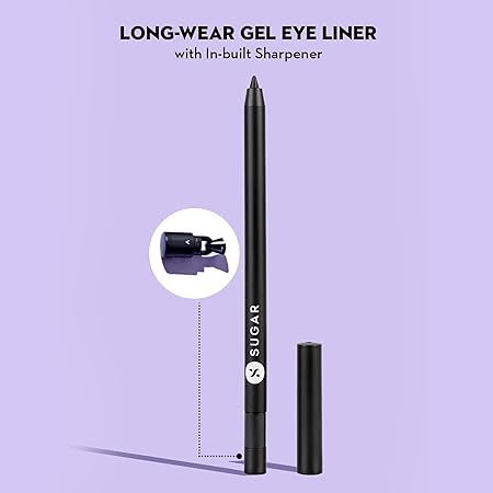 SUGAR Cosmetics Eyes Eyes Baby Gel Eyeliner - 01 Esmeralda | 16 Hrs Long wear Creamy Matte Finish | Smudge-proof & Transfer-proof | Intense Black Pigment Formula, 0.6 g