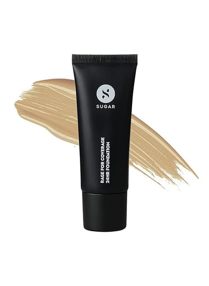 SUGAR Cosmetics Rage For Coverage Foundation - 35 Frappe | Medium, Neutral Undertone - 25 ml - Full Coverage, Ultra Creamy Longlasting Foundation Luminous Finish