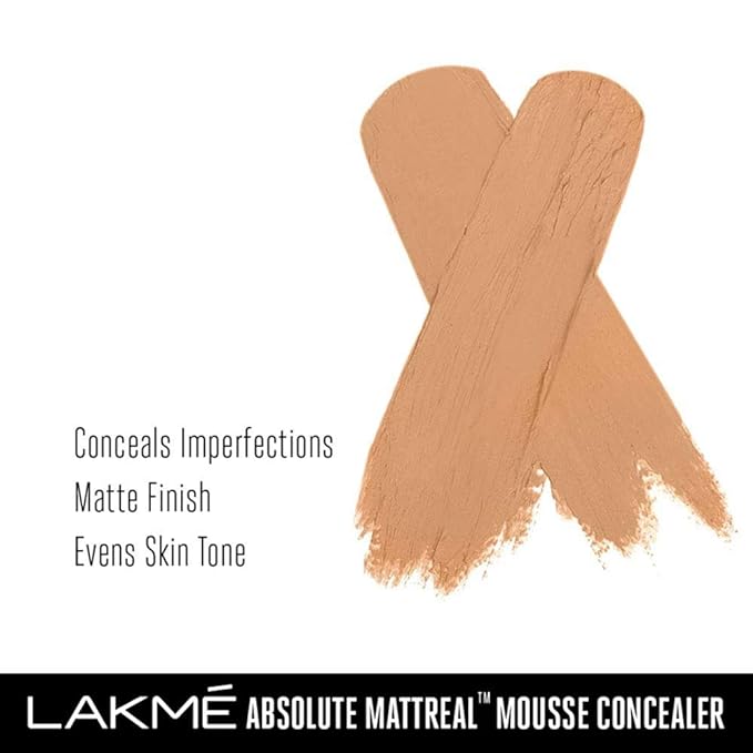 Lakme Absolute Mattereal Mousse Concealer 02 Natural, 9 g