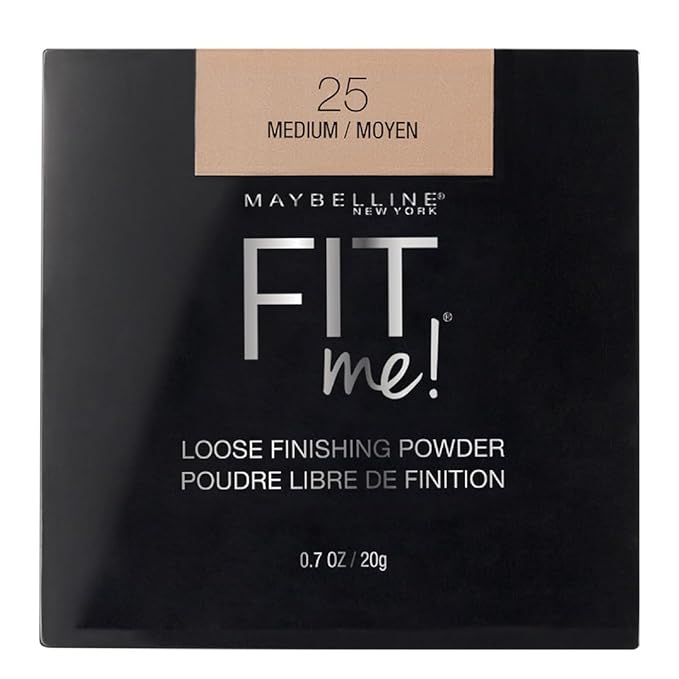 Maybelline New York Loose Finishing Powder, Controls Shine, Mineral Based Formula, Fit Me, 25 Medium, 20g