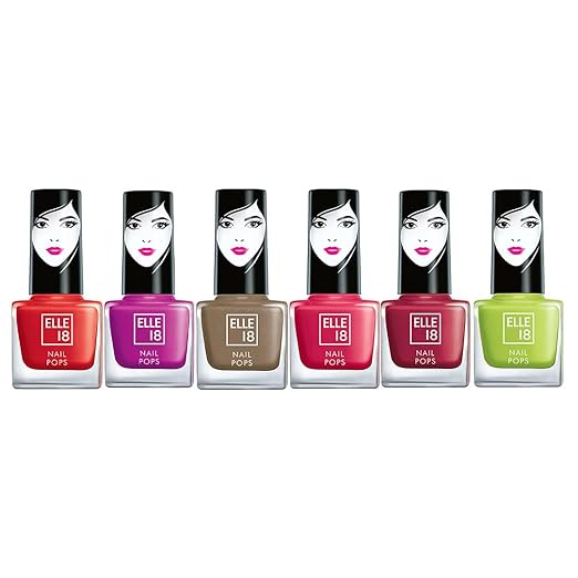 Elle18 Nail Polish Vibrant Colors Combo (Pack of 6)