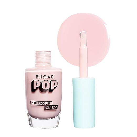 SUGAR POP Nail Lacquer - 01 Spring Bloom (Icy Pink) 10 Ml - Dries In 45 Seconds - Quick-Drying, Chip-Resistant, Long-Lasting. Glossy Finish High Shine Nail Enamel/Polish For Women.