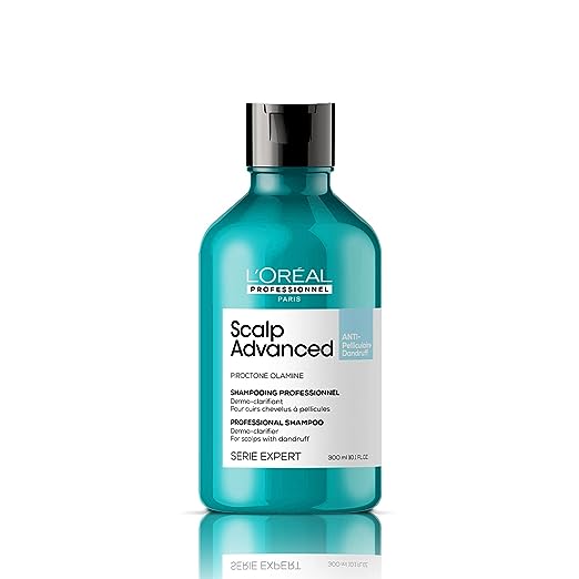 L'Oréal Professionnel Scalp Advanced Anti-Dandruff Dermo-Clarifier Shampoo 300 Ml & Liss Unlimited Hair Mask with Pro-Keratin for Rebellious Frizzy Hair.