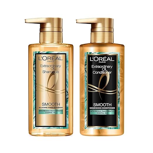 Pack of 2 L'Oreal Paris Extraordinary Oil Smooth Shampoo 440ml with Conditioner 440ml