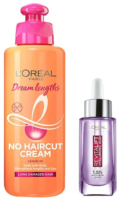 Pack of 2 L'Oreal Paris Leave-In Conditioner, 200ml & Revitalift Serum, 15ml