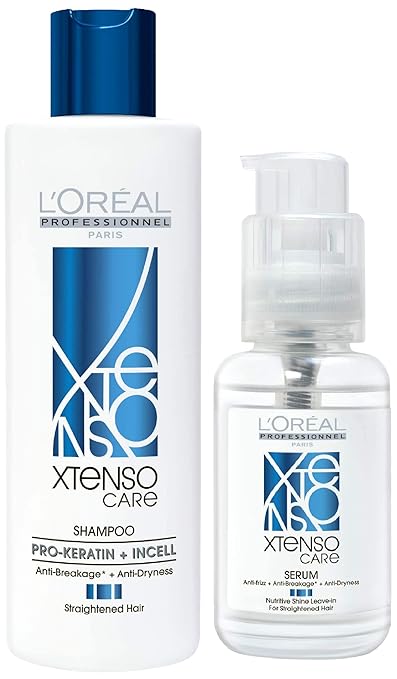 Pack of 2 L'Oréal Professionnel Xtenso Care Serum 50ml, For Straightened Hair & Xtenso Care Shampoo 250ml For Straightened Hair