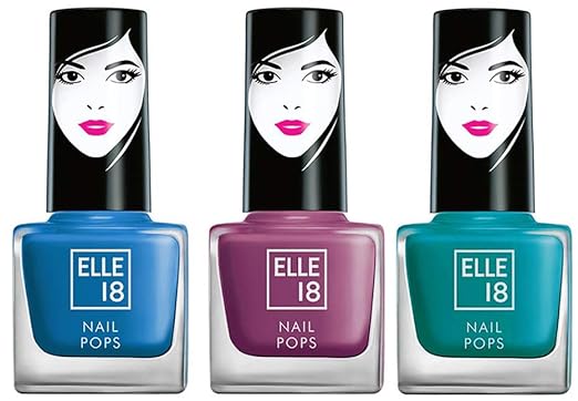 Elle18 Nail Pops Nail Color 155 & Elle18 Matte, Glossy Finish Nail Pops Color 161, 161, 5 Ml & Elle18 Nail Pops Nail Color 156, Matte & Glossy Finish, 5ml